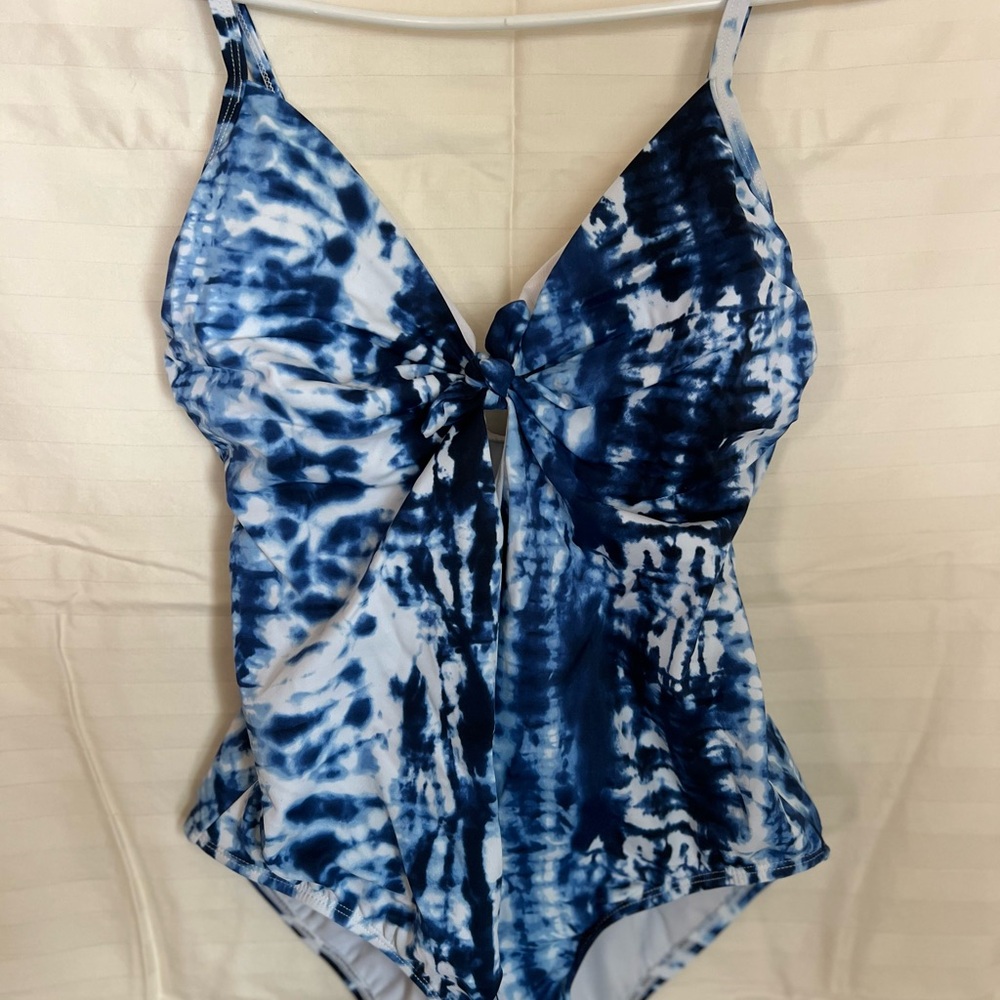 Blue Tie-Dye One-Piece Swimsuit